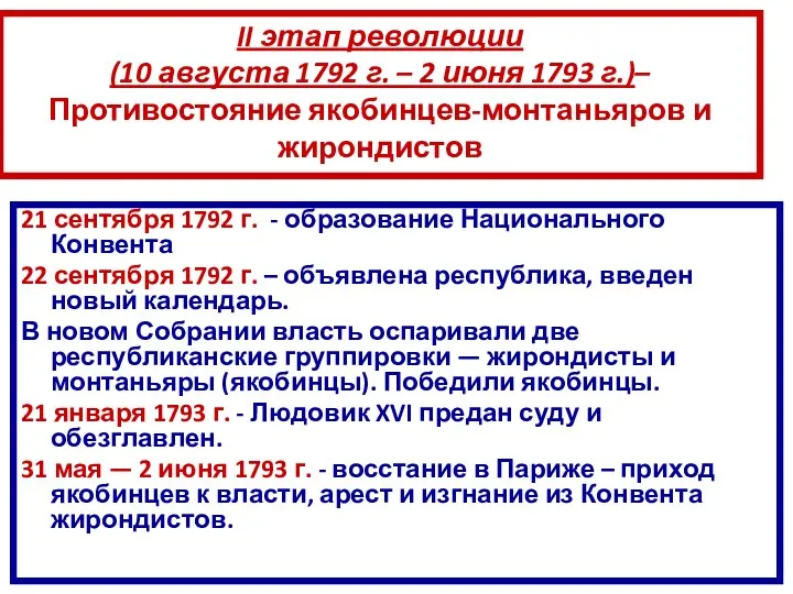21 сентября 1792 г. - образование Национального Конвента 22 сентября