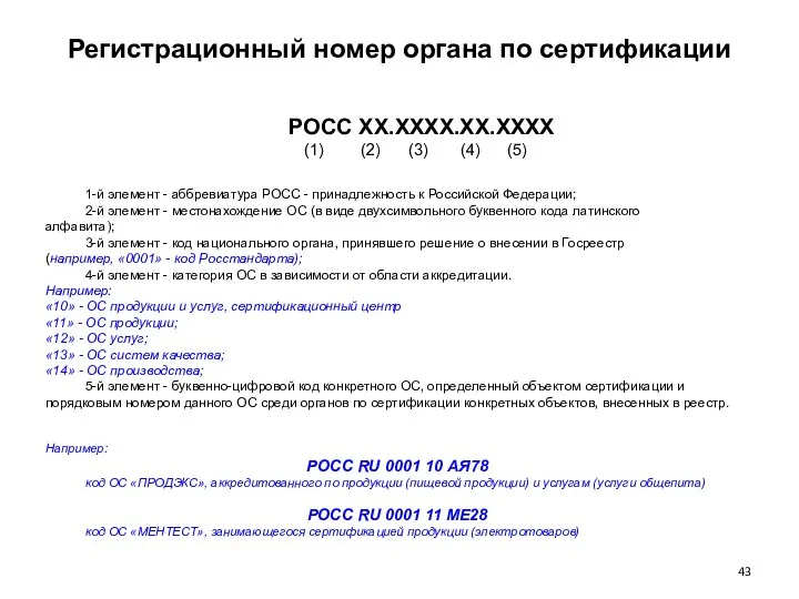 Регистрационный номер органа по сертификации РОСС XX.ХХХХ.XX.ХХХХ (1) (2) (3)