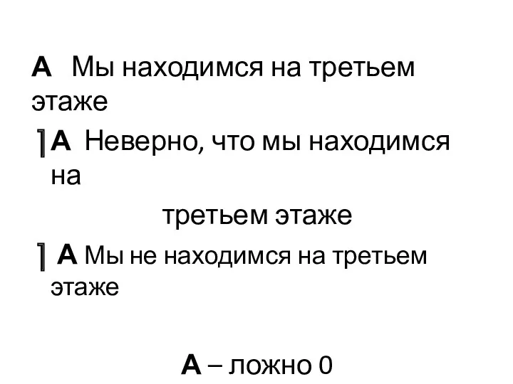 А Мы находимся на третьем этаже А Неверно, что мы находимся на третьем