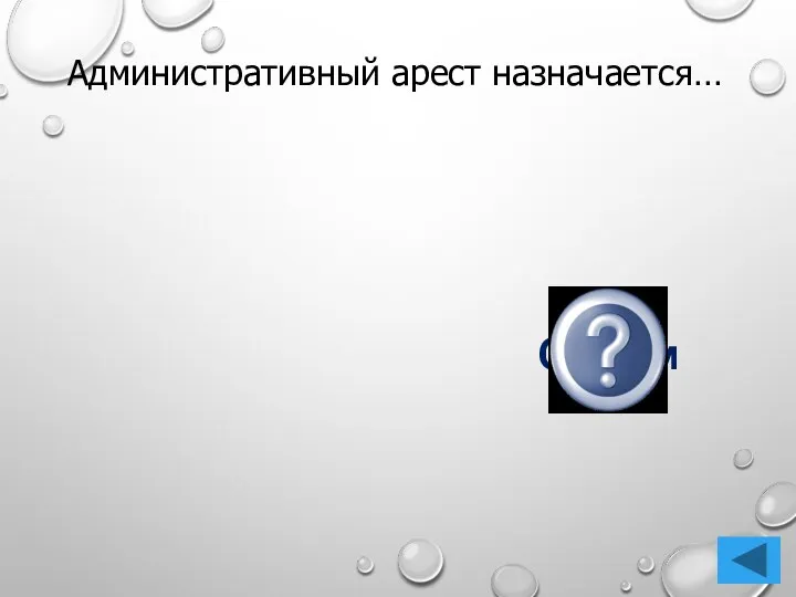 Административный арест назначается… Судом