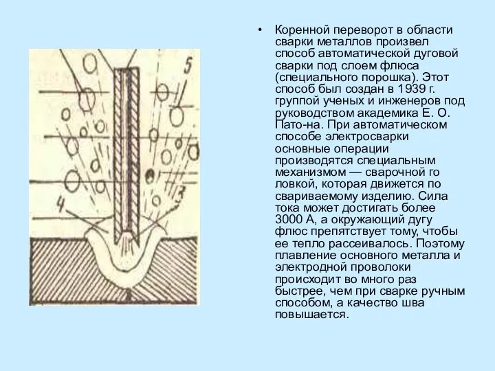 Коренной переворот в области сварки металлов произвел способ автоматической дуговой