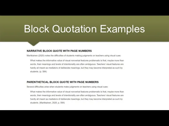 Block Quotation Examples