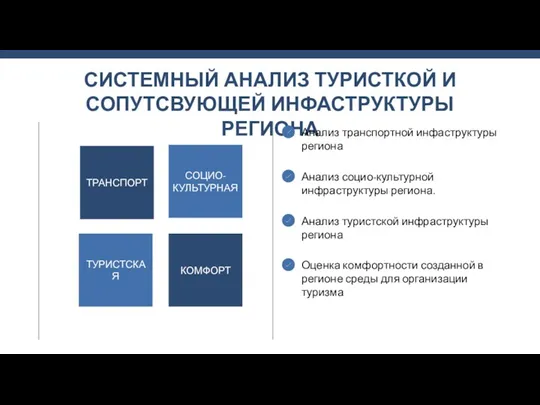 СИСТЕМНЫЙ АНАЛИЗ ТУРИСТКОЙ И СОПУТСВУЮЩЕЙ ИНФАСТРУКТУРЫ РЕГИОНА