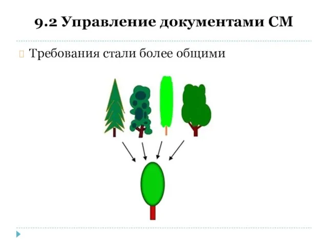 9.2 Управление документами СМ Требования стали более общими