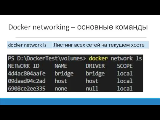 Docker networking – основные команды