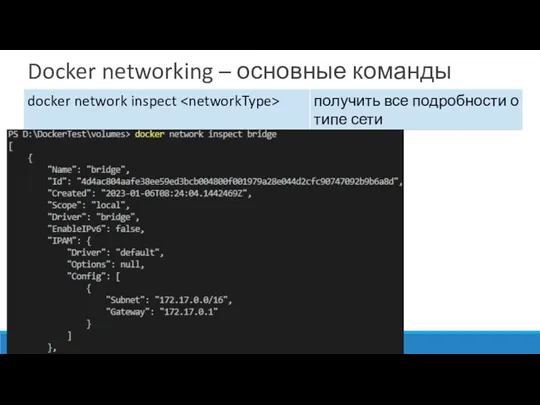 Docker networking – основные команды