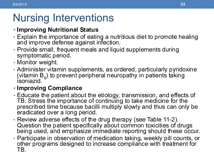 Nursing Interventions Improving Nutritional Status Explain the importance of eating a nutritious diet