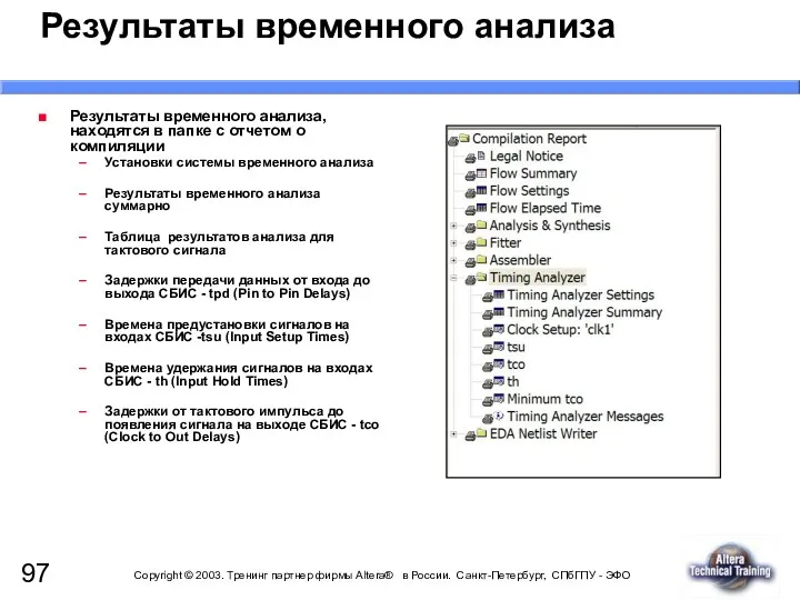 Результаты временного анализа Результаты временного анализа, находятся в папке с отчетом о компиляции