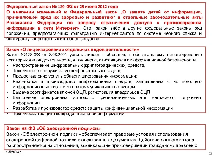 Закон «О лицензировании отдельных видов деятельности» Закон №128-ФЗ от 8.08.2001