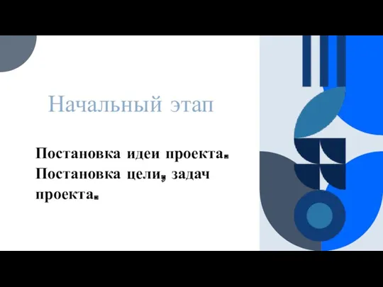 Постановка идеи проекта. Постановка цели, задач проекта. Начальный этап