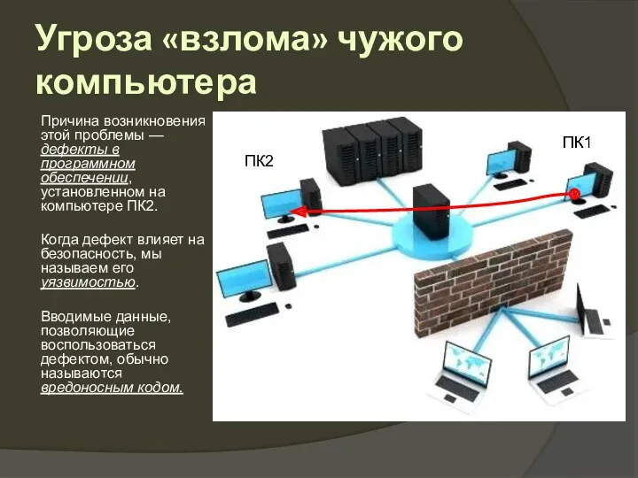 Угроза «взлома» чужого компьютера Причина возникновения этой проблемы — дефекты