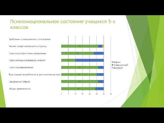 Психоэмоциональное состояние учащихся 5-х классов