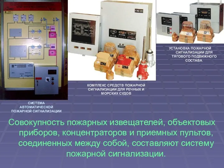 Совокупность пожарных извещателей, объектовых приборов, концентраторов и приемных пультов, соединенных