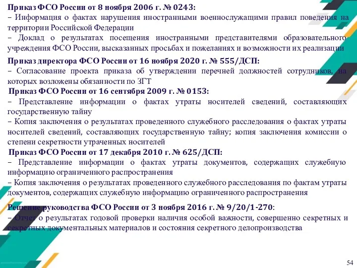 Приказ ФСО России от 8 ноября 2006 г. № 0243: – Информация о