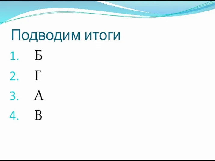 Подводим итоги Б Г А В