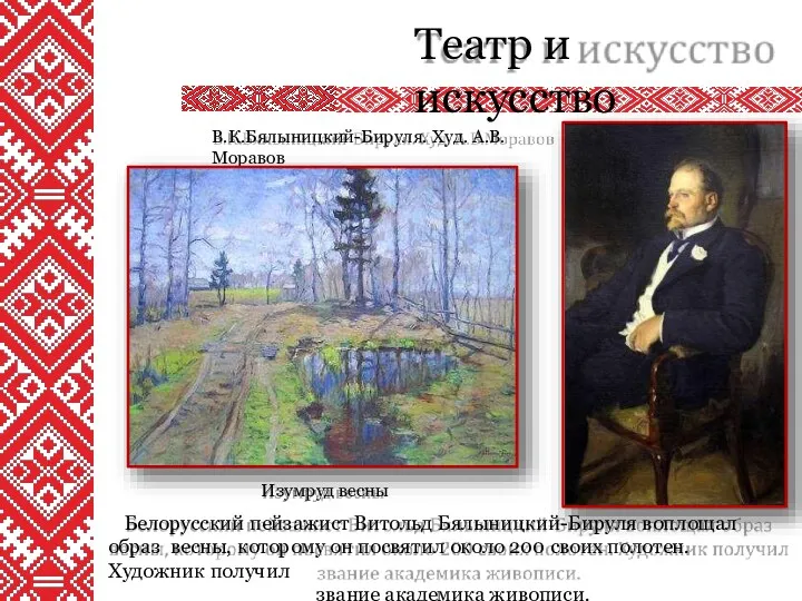 Театр и искусство Изумруд весны Белорусский пейзажист Витольд Бялыницкий-Бируля воплощал