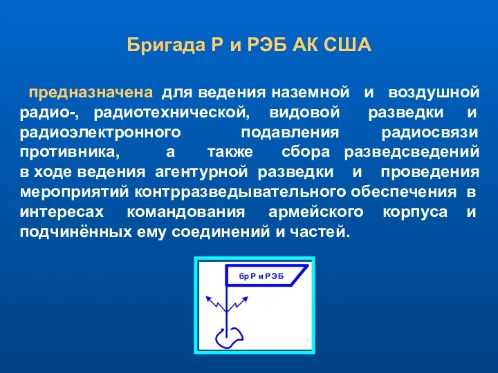 предназначена для ведения наземной и воздушной радио-, радиотехнической, видовой разведки