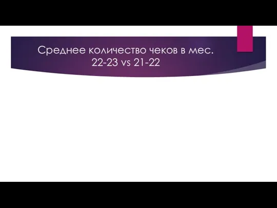 Среднее количество чеков в мес. 22-23 vs 21-22