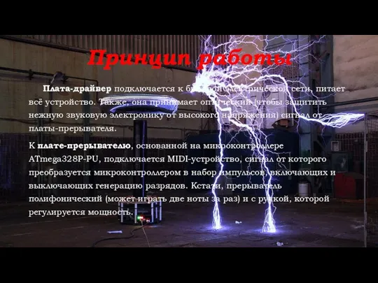 Принцип работы Плата-драйвер подключается к бытовой электрической сети, питает всё