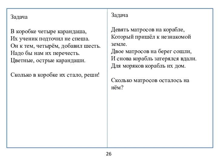 26 Задача В коробке четыре карандаша, Их ученик подточил не