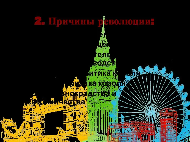 2. Причины революции: Конфликт с парламентом. Поддержка старой цеховой системы.