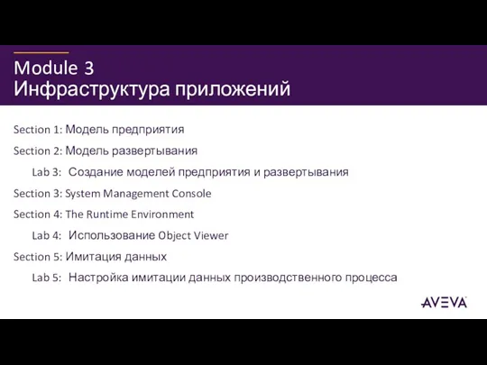 3 Инфраструктура приложений Section 1: Модель предприятия Section 2: Модель