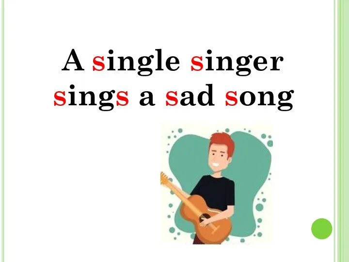 A single singer sings a sad song