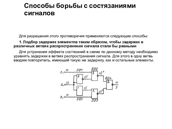 Способы борьбы с состязаниями сигналов Для разрешения этого противоречия применяются