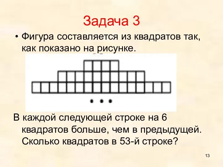 Задача 3 Фигура составляется из квадратов так, как показано на