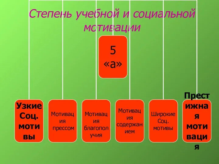 Степень учебной и социальной мотивации