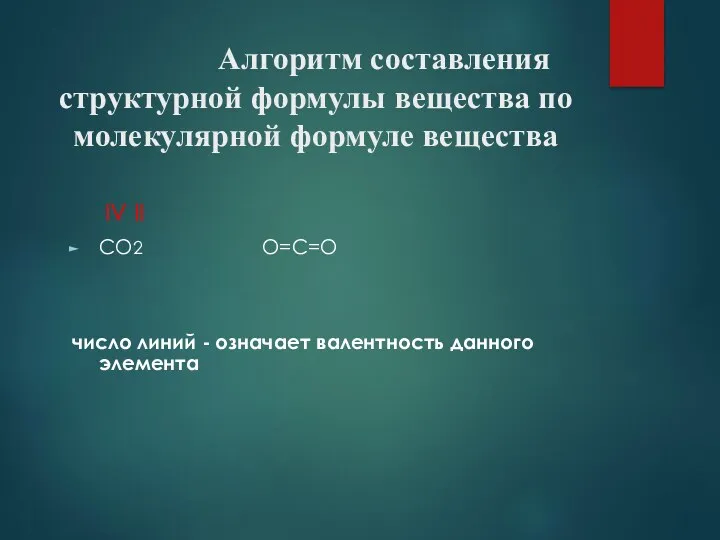 Алгоритм составления структурной формулы вещества по молекулярной формуле вещества IV