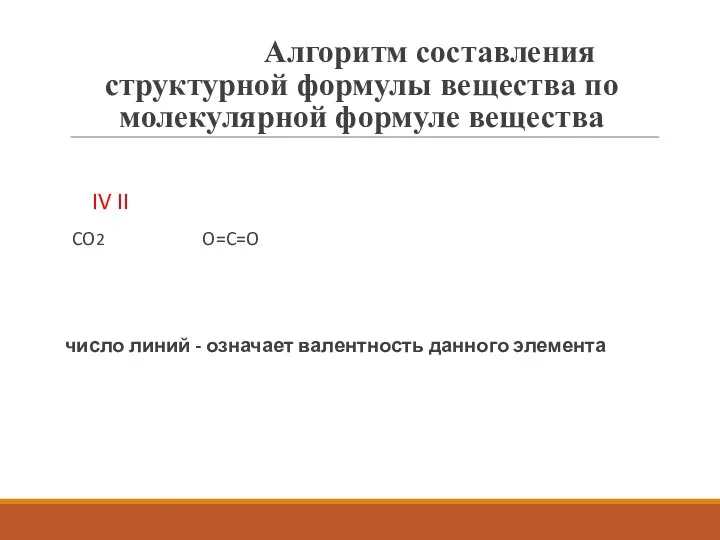 Алгоритм составления структурной формулы вещества по молекулярной формуле вещества IV