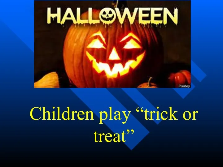 Children play “trick or treat”