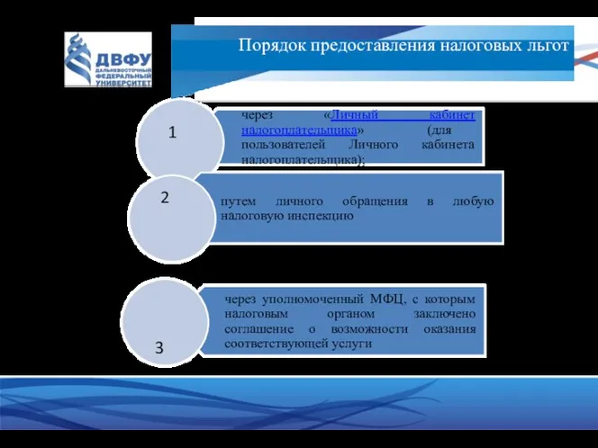 Порядок предоставления налоговых льгот 1 2 3