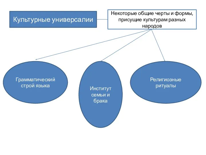 Культурные универсалии Некоторые общие черты и формы, присущие культурам разных