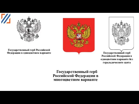 Государственный герб Российской Федерации в одноцветном варианте Государственный герб Российской