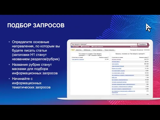 Определите основные направления, по которым вы будете писать статьи (заголовки