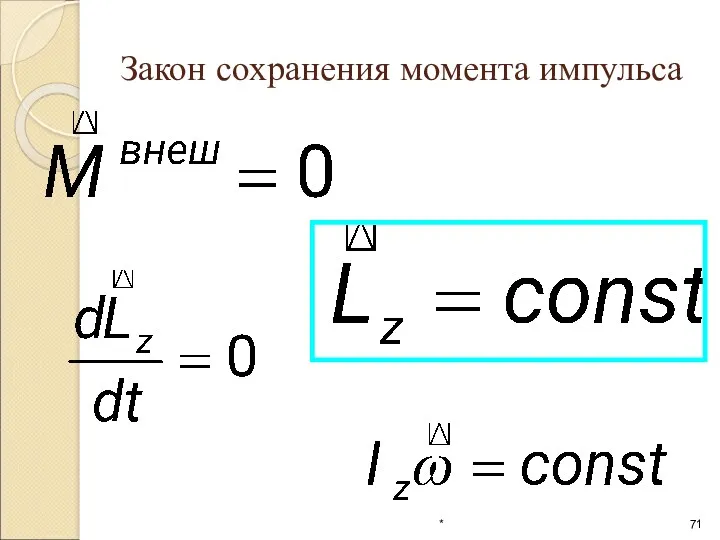 Закон сохранения момента импульса *