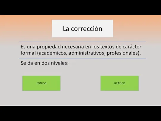 La corrección FÓNICO GRÁFICO