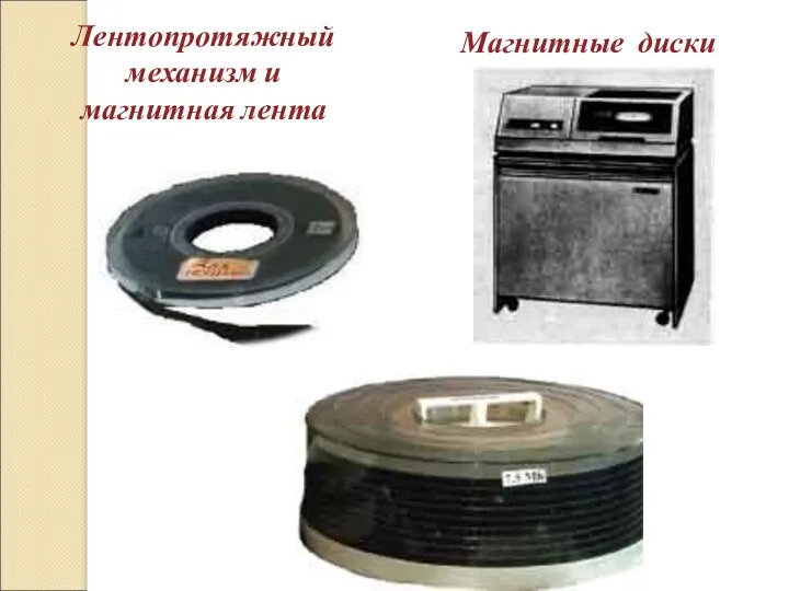 ВТОРОЕ ПОКОЛЕНИЕ (1960-1964) Лентопротяжный механизм и магнитная лента Магнитные диски