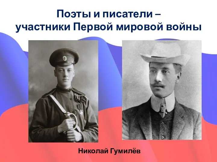Поэты и писатели – участники Первой мировой войны Николай Гумилёв