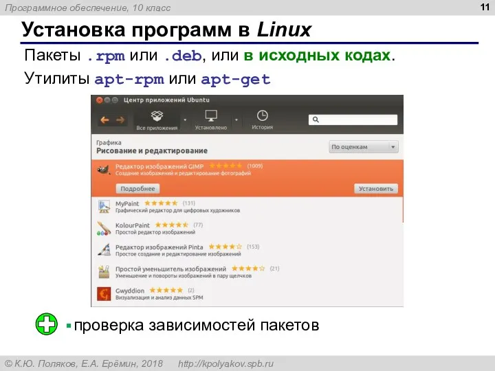 Установка программ в Linux Пакеты .rpm или .deb, или в