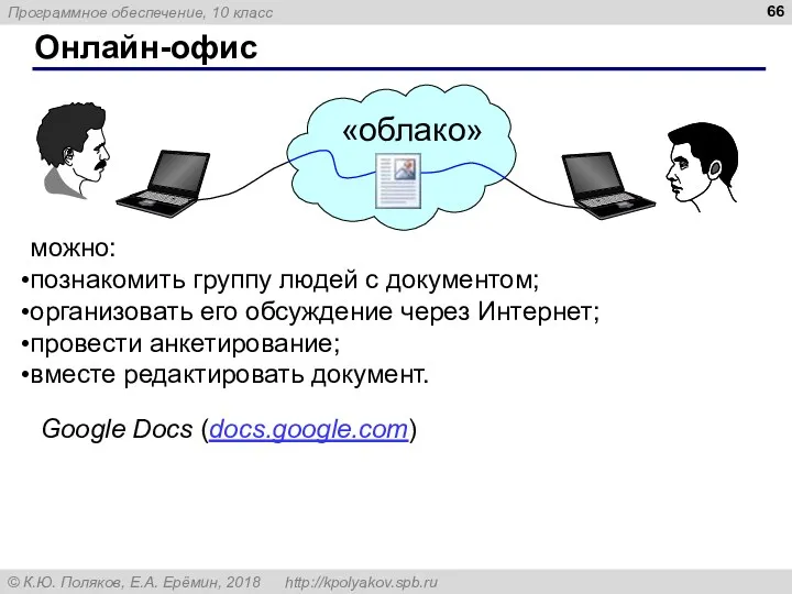 Онлайн-офис можно: познакомить группу людей с документом; организовать его обсуждение