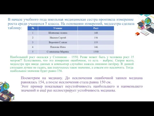 В начале учебного года школьная медицинская сестра произвела измерение роста