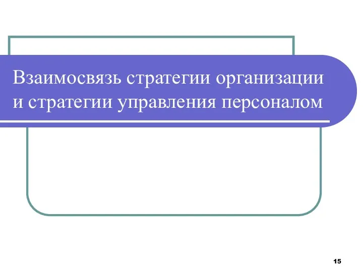 Взаимосвязь стратегии организации и стратегии управления персоналом