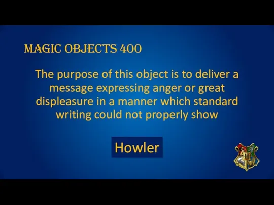Magic OBJECTs 400 The purpose of this object is to