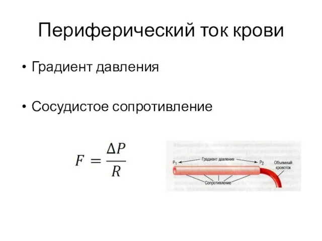 Периферический ток крови Градиент давления Сосудистое сопротивление