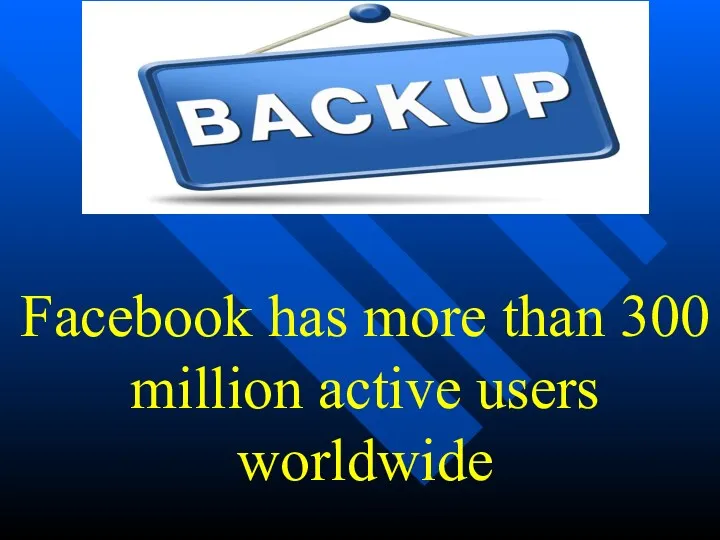 Facebook has more than 300 million active users worldwide