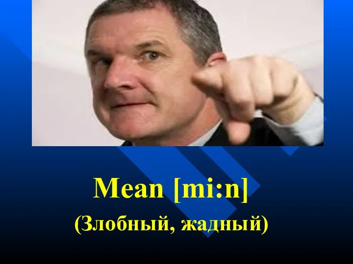 Mean [mi:n] (Злобный, жадный)