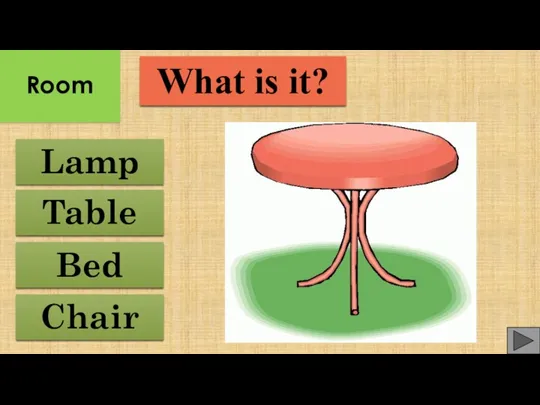 Chair Bed Table Lamp What is it? Room